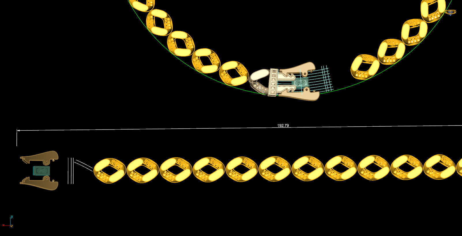 9MM monaco chain kolye bileklik 3D print model_13