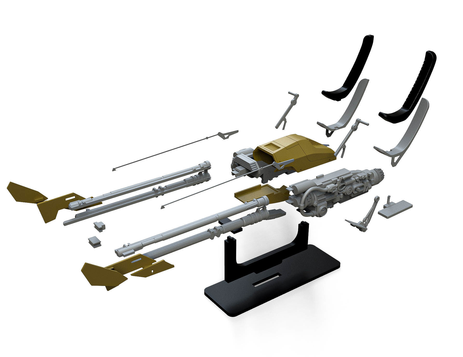 Star Wars book of Boba Fett Speeder bike 3D printing file 3D print model_2