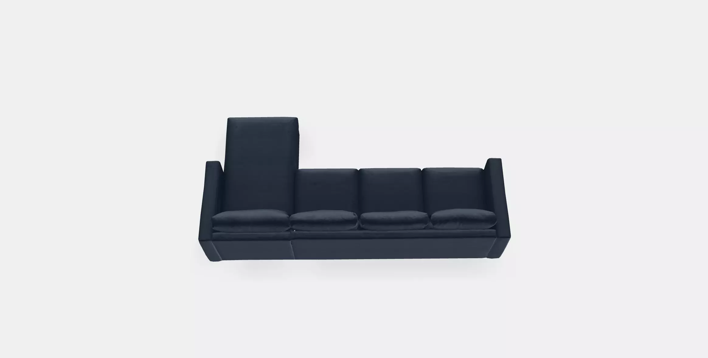 VIMLE Cover 4-seat sofa w chaise longue Low-poly 3D model_0