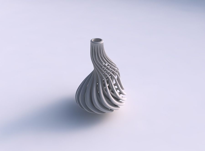 Vase taper bend wavy with beveled muscle structure wide middle