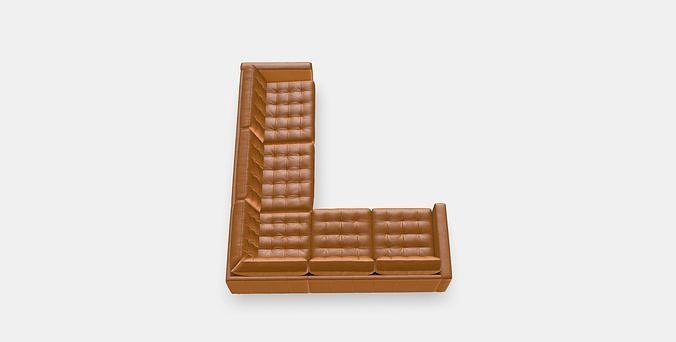 LANDSKRONA Corner sofa 5-seat Low-poly 3D model
