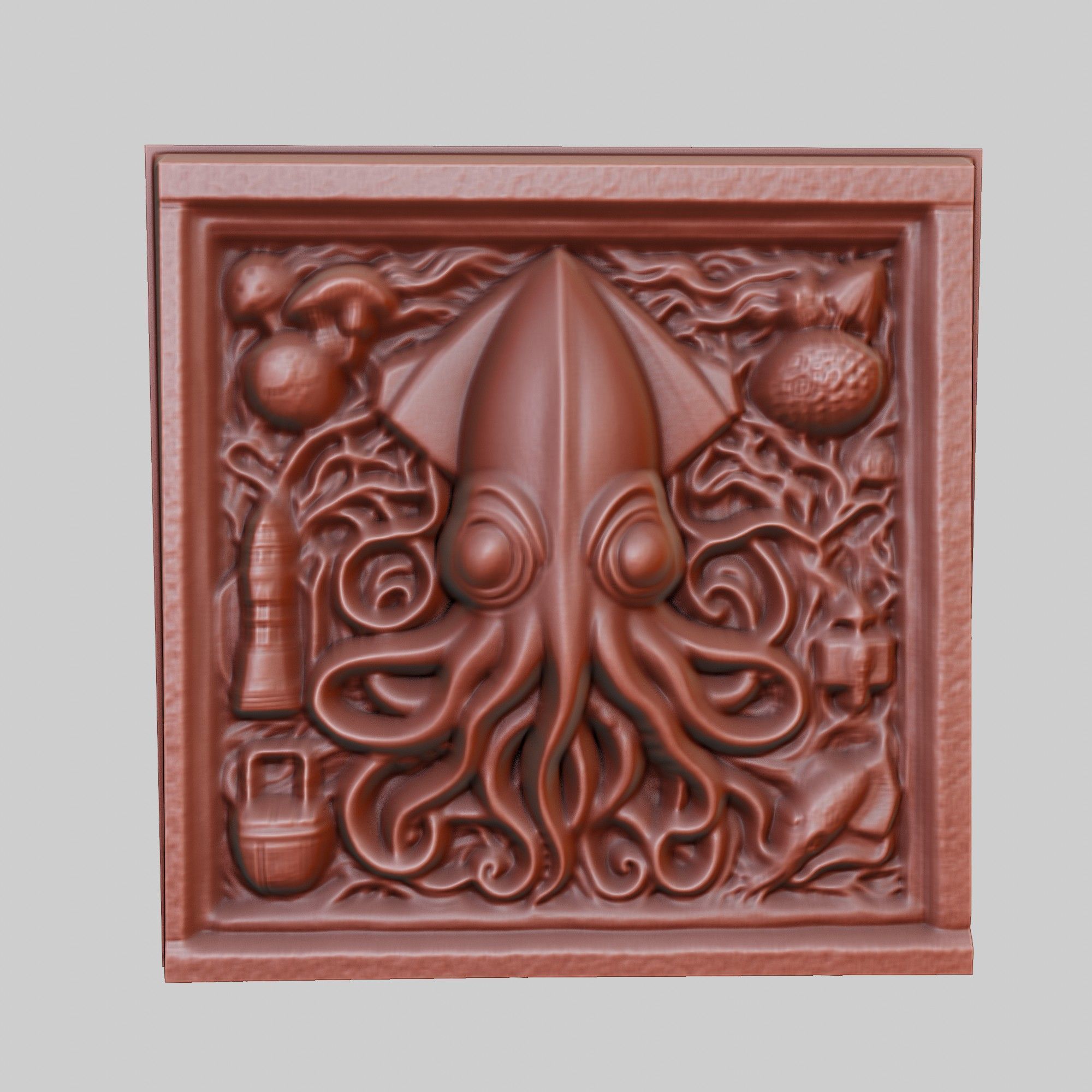 Squid Animal 3D print model_2