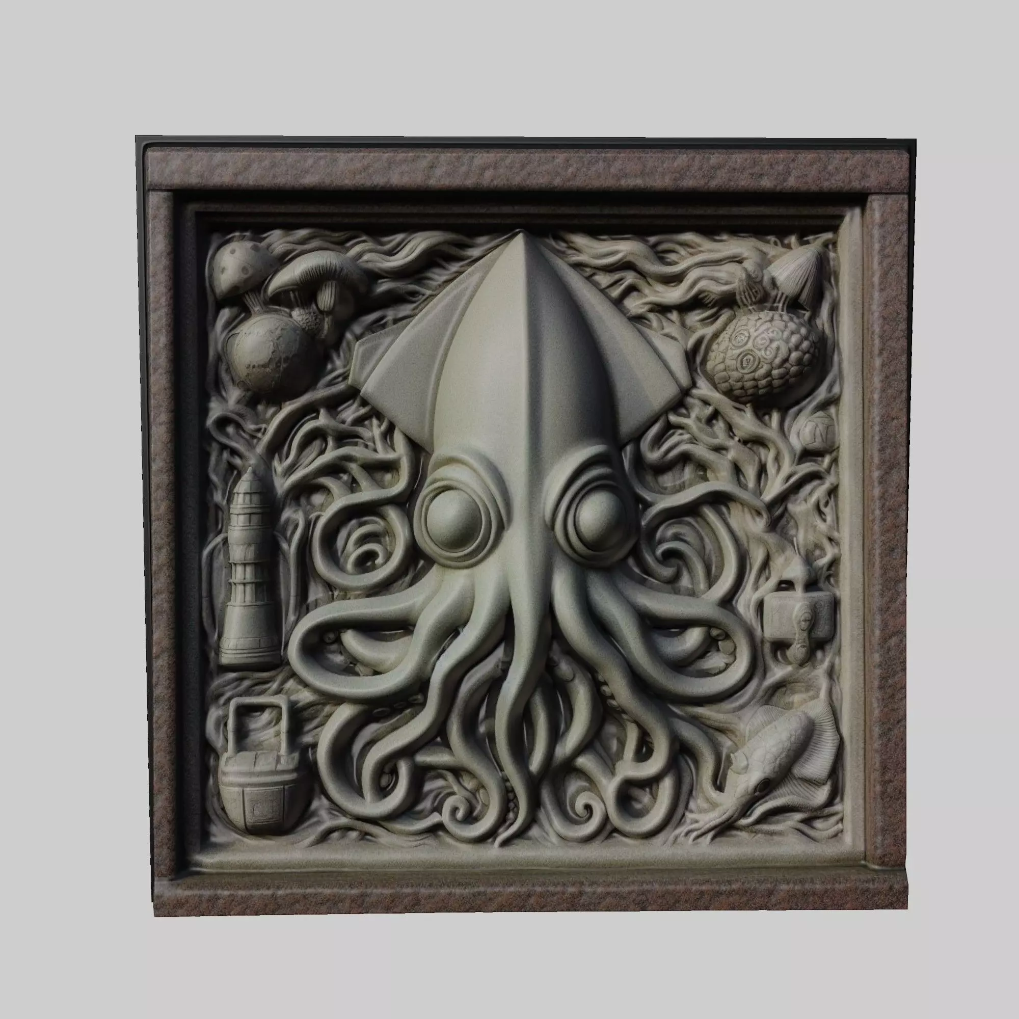 Squid Animal 3D print model_0