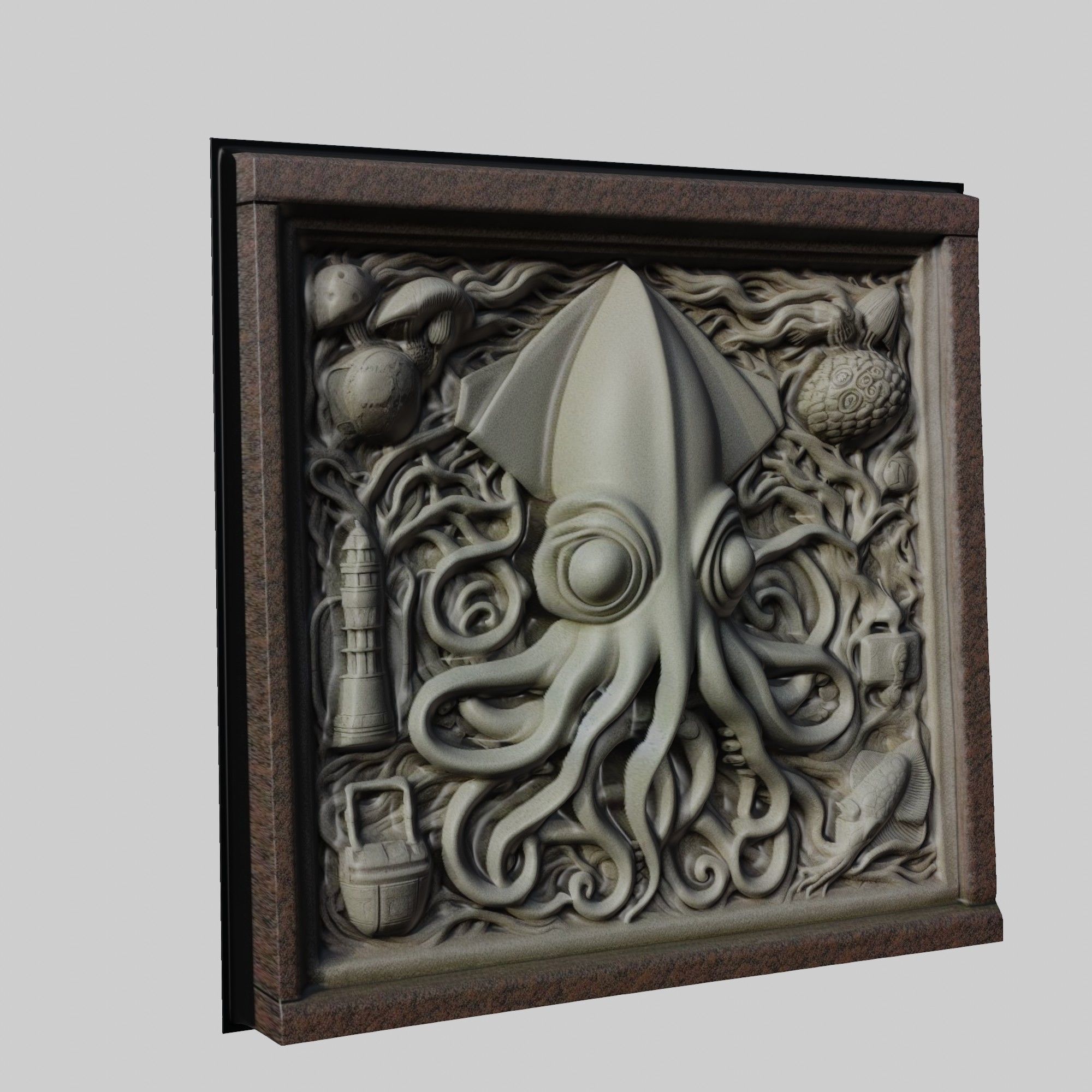 Squid Animal 3D print model_1
