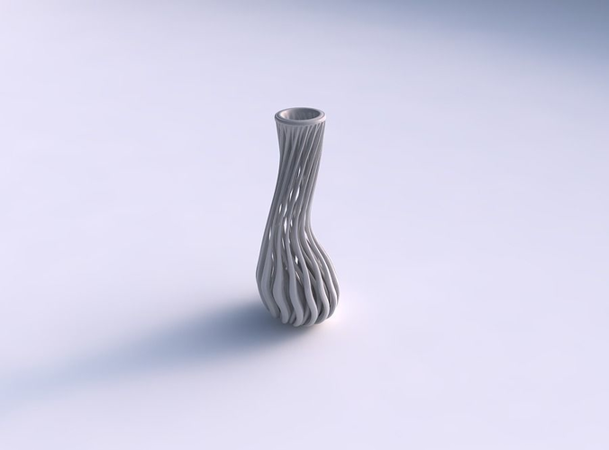 Vase taper bend wavy with beveled muscle structure widened top