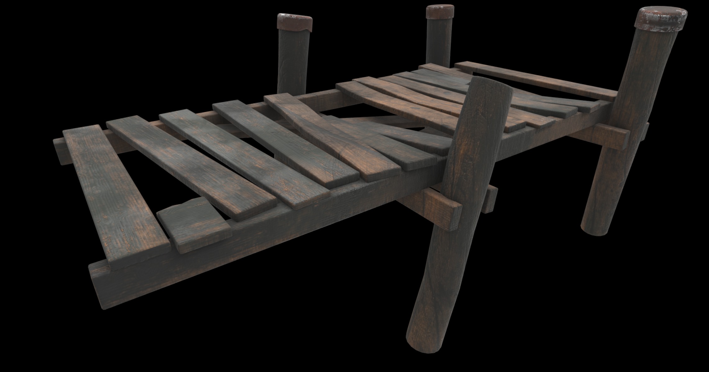 wood dock 02 3D model_3