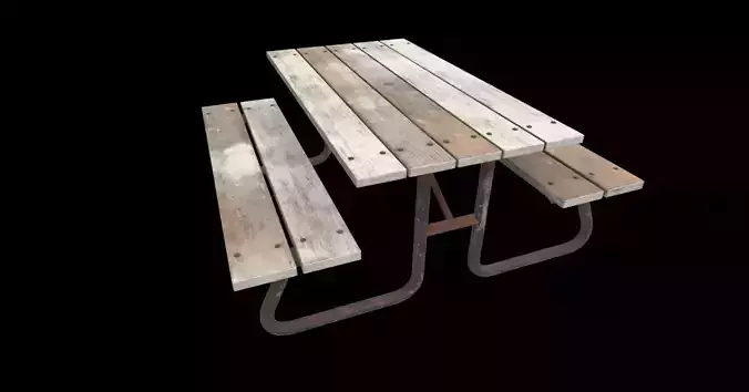 wooden picnic table 01