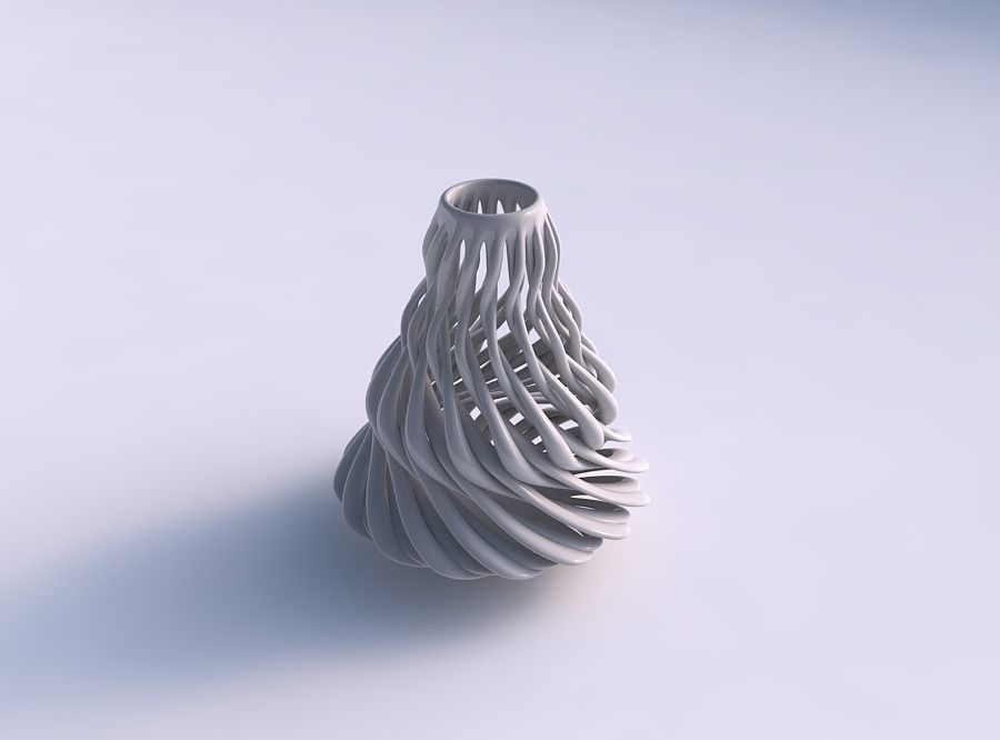 Vase taper 2 with twisted muscle structure wide middle 3D print model_0