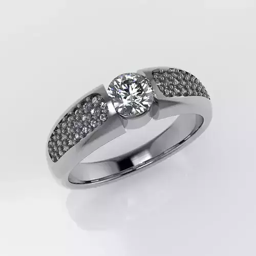 Pave Solitaire Ring