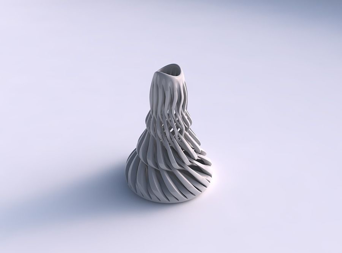 Vase taper 2 with twisted sharp muscle structure twisted and streched top