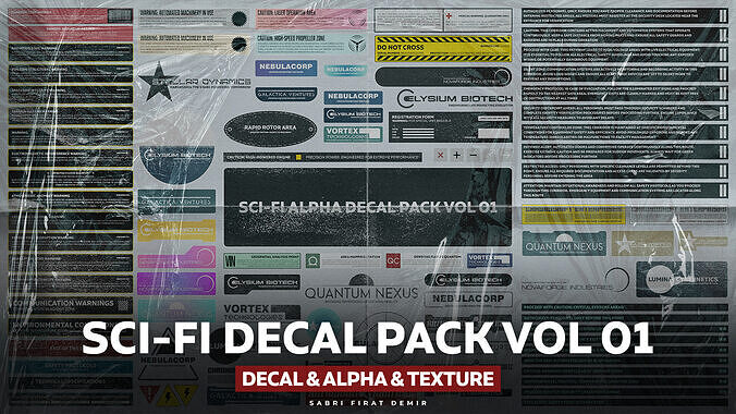100 -  Sci-Fi Alpha Decal Pack Vol 01 Texture