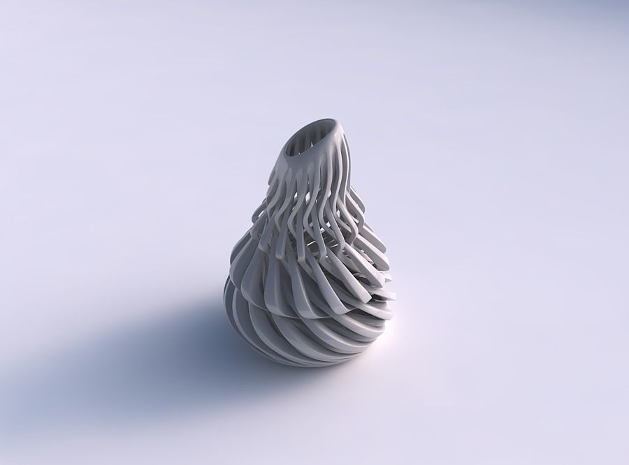 Vase taper 2 with twisted sharp muscle structure streched top... 3D print model_0