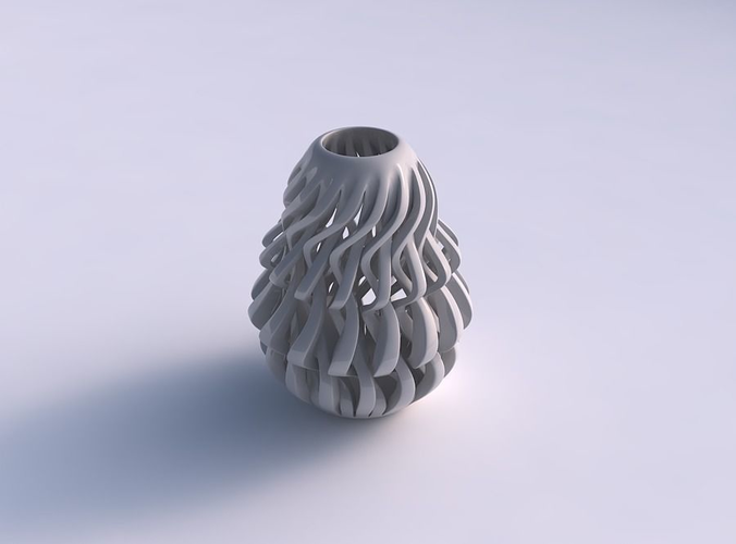 Vase taper 2 with twisted sharp muscle structure squeezed
