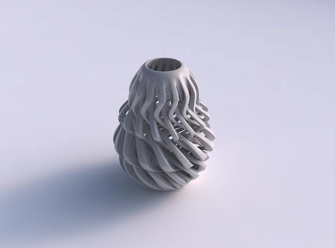 Vase taper 2 with twisted sharp muscle structure twisted and squeezed