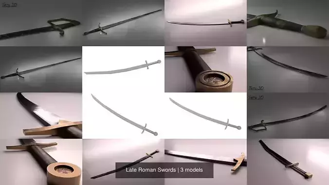 Late Roman Swords 3D Model Collection