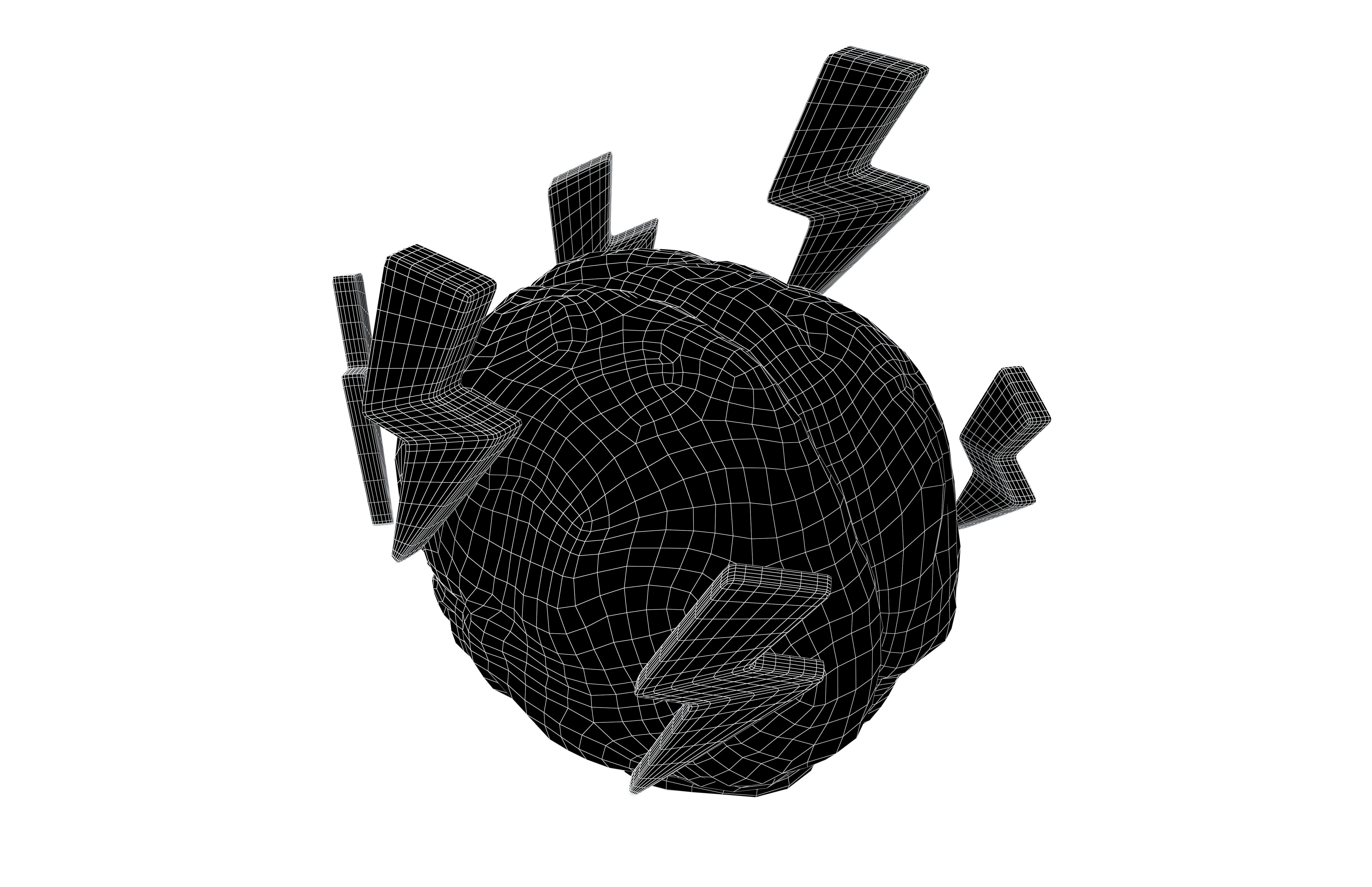 Brainstorming Icon v1 004 Low-poly 3D model_4