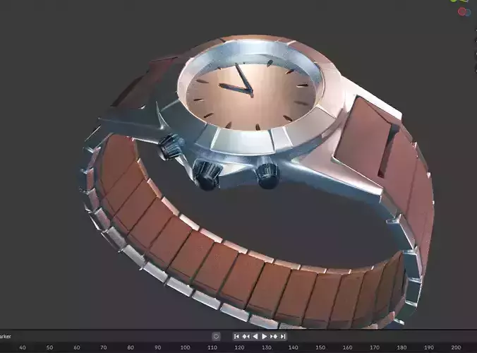 Wristwatch Low-poly 3D model