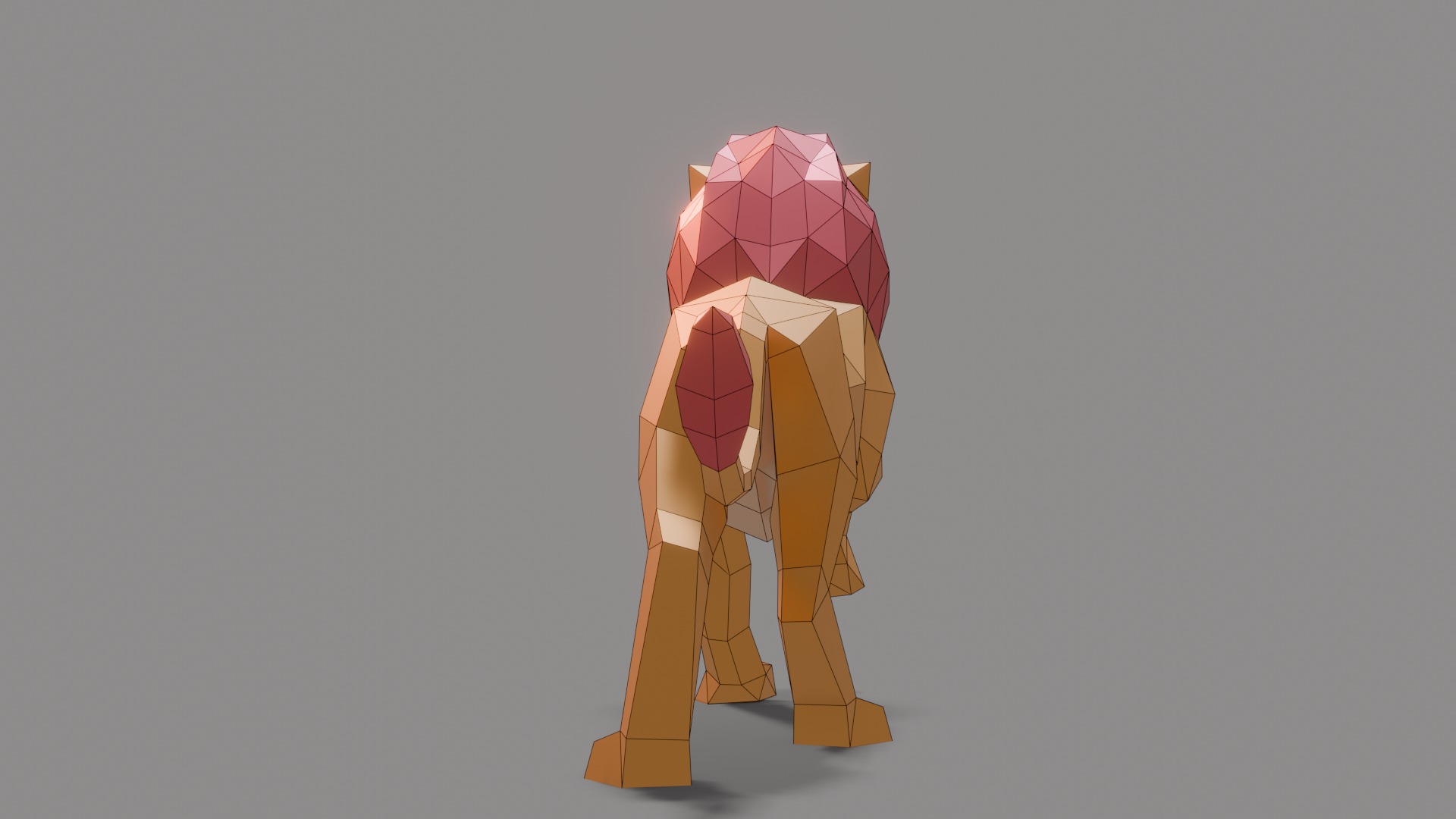 Polygonal Lion Low-poly 3D model_9