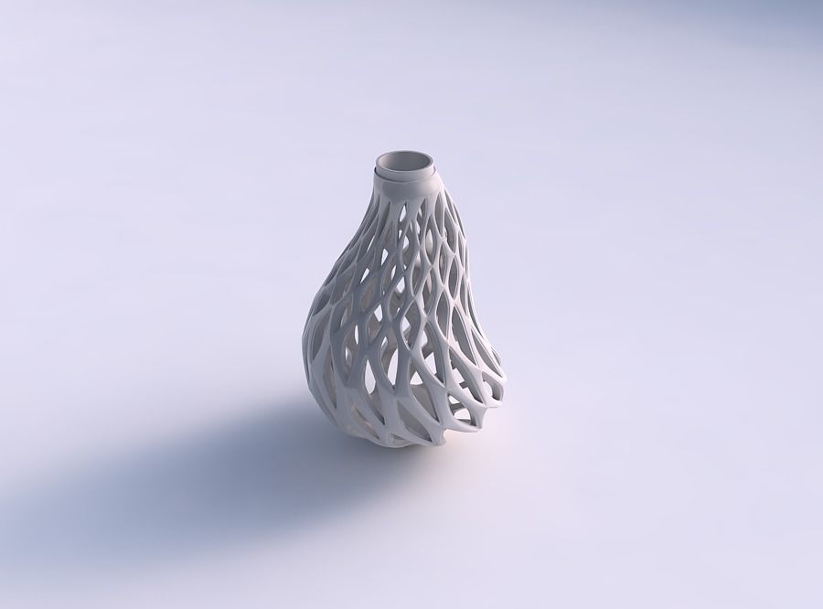Vase tall wigle with smooth cuts and extruded top wide middle 3D print model_0