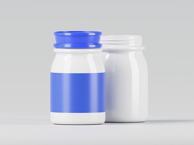 Supplement Jar 3D Model Low-poly 3D model