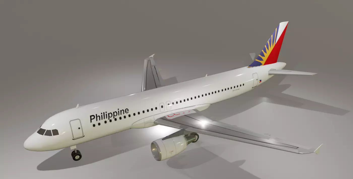 Philippine airlines airbus a320-214 low poly 3d model Low-poly 3D model