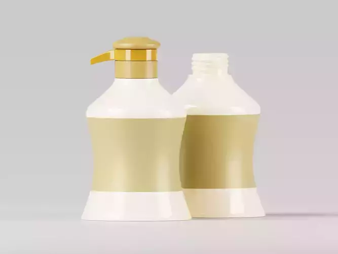 Plastic Lotion Dispenser Pump Bottle 3D Model