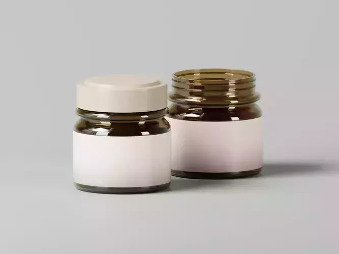 Realistic Cosmetic Product Jar 3D Model