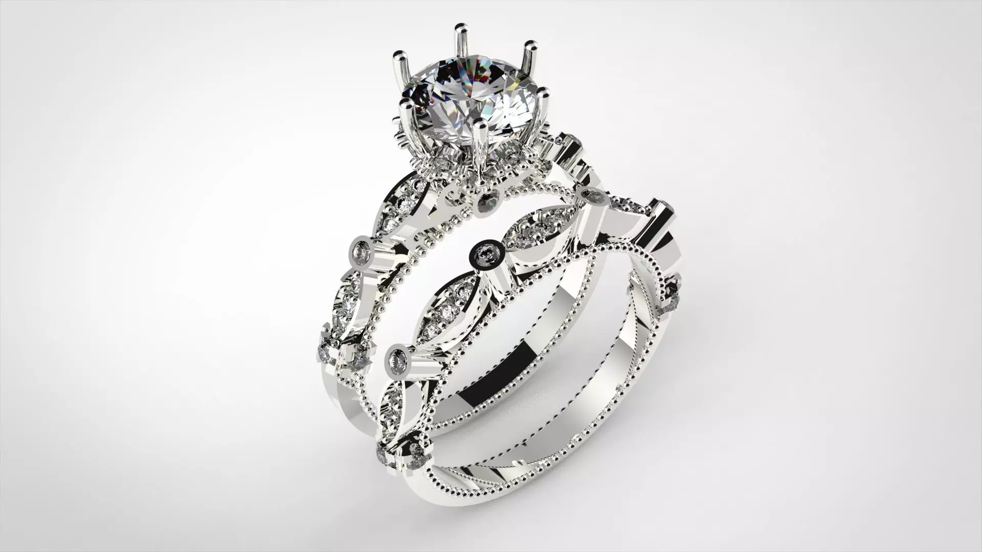 STL 3DM bride wedding ring model wr0006 3D print model