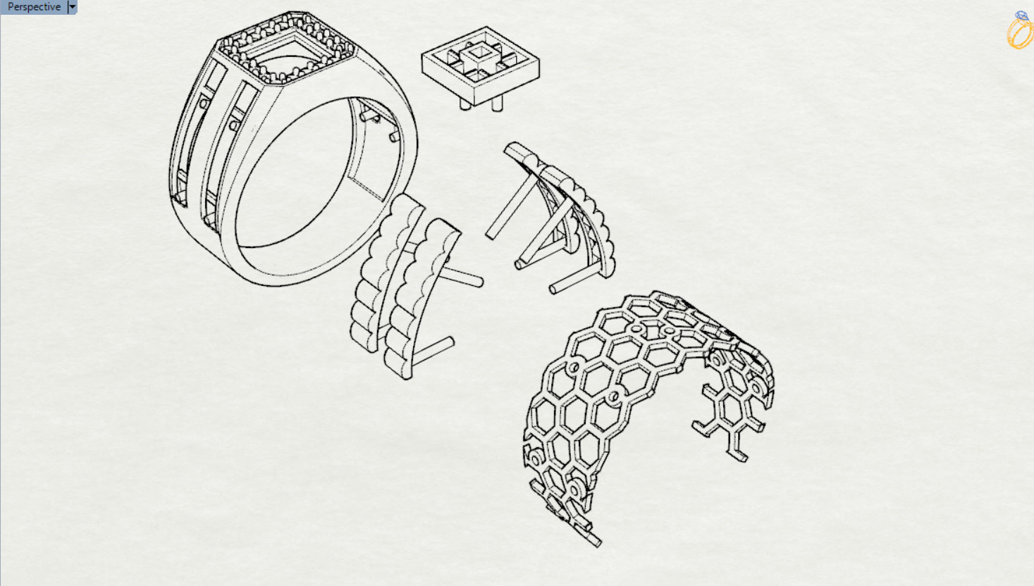Luxury man Rolex design diamond ring model ror0007 3D print model_19