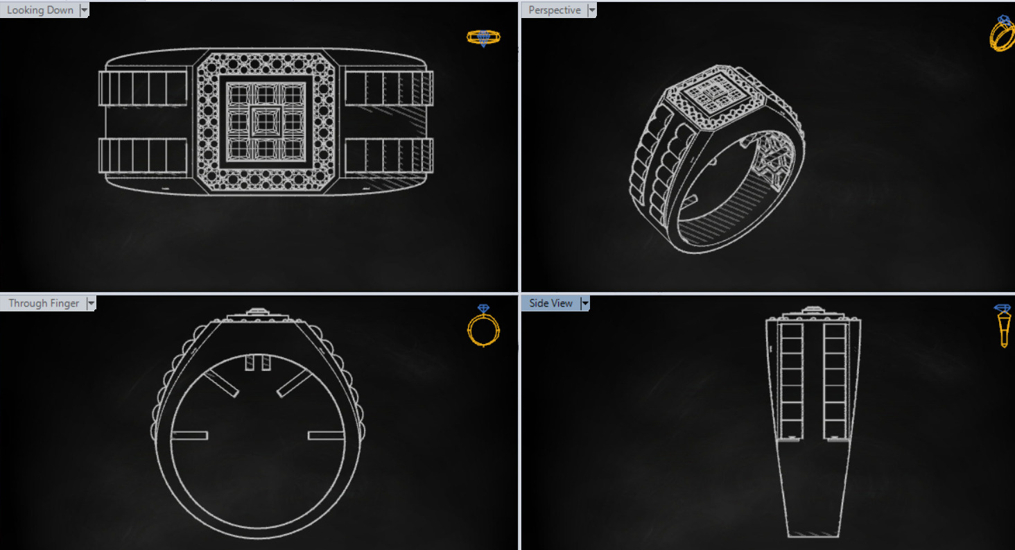 Luxury man Rolex design diamond ring model ror0007 3D print model_25