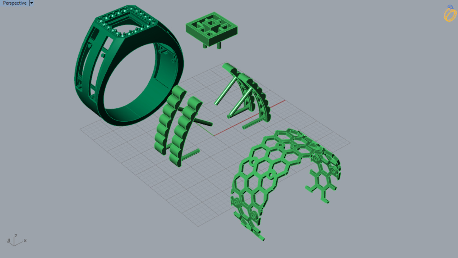 Luxury man Rolex design diamond ring model ror0007 3D print model_7