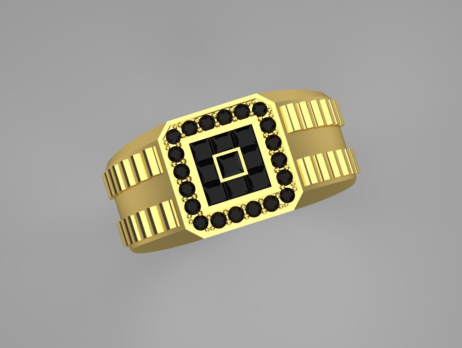 Luxury man Rolex design diamond ring model ror0007 3D print model_18