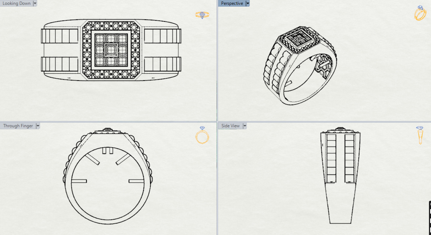 Luxury man Rolex design diamond ring model ror0007 3D print model_20