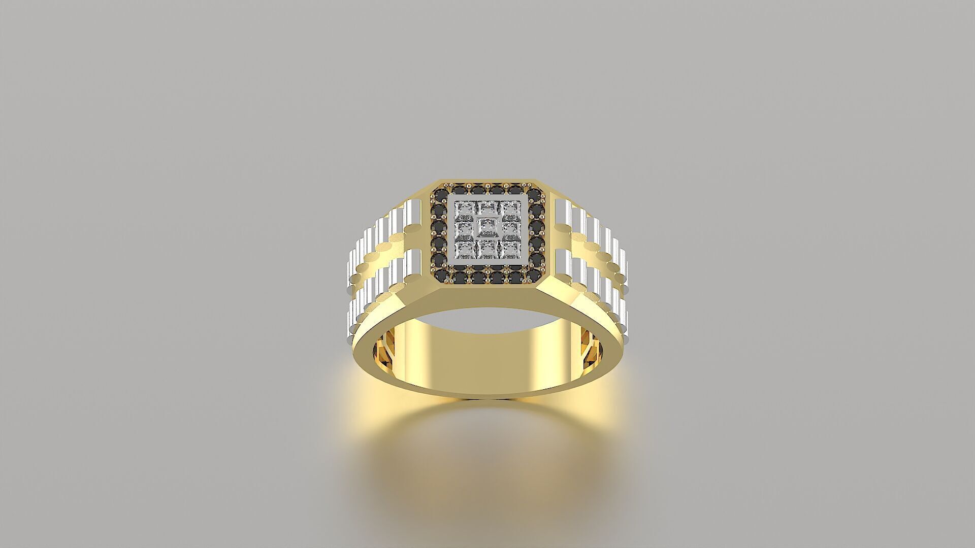 Luxury man Rolex design diamond ring model ror0007 3D print model_1