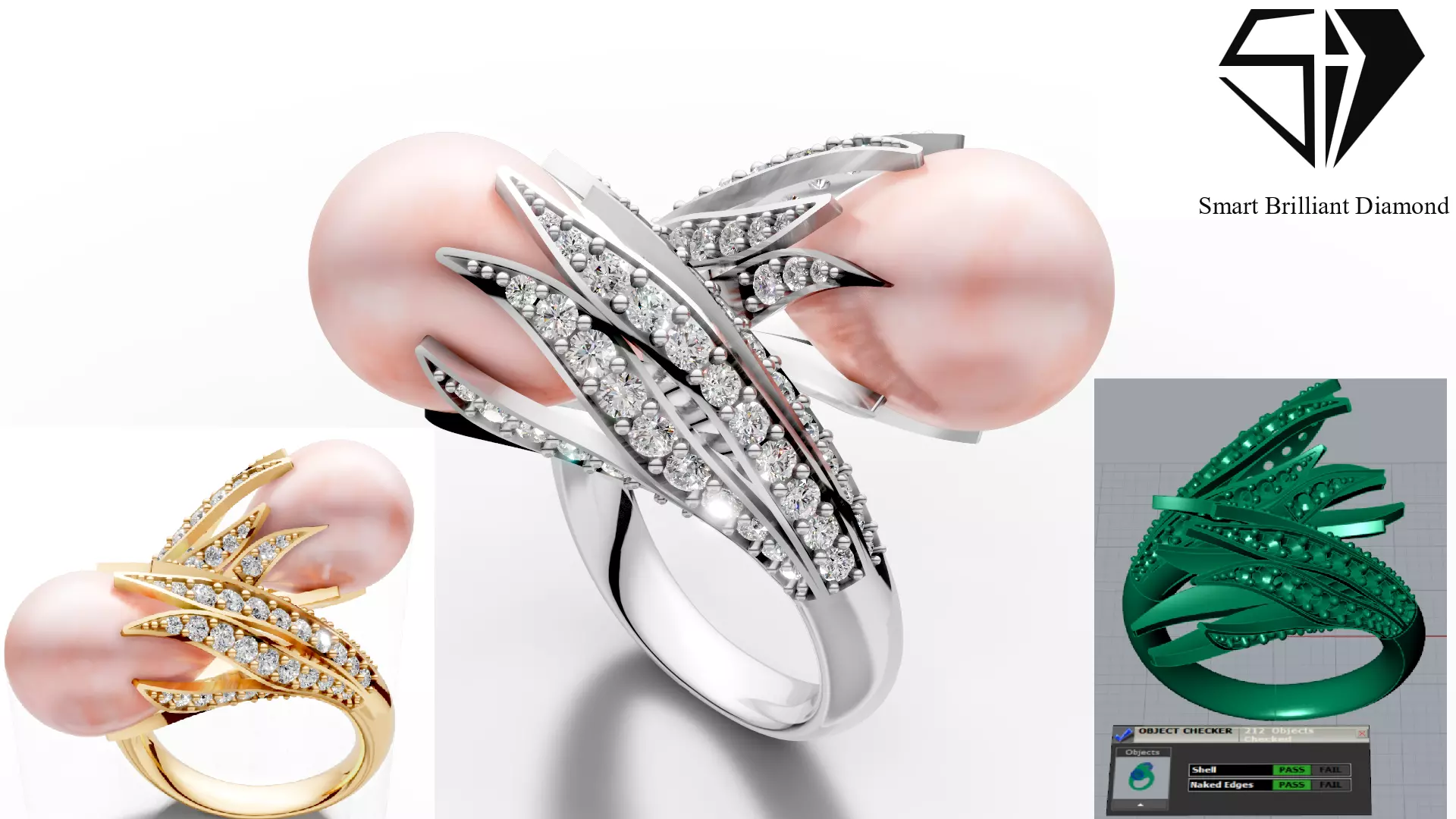 Royal Pearl Elegance Royal Pearl Elegance Womens Ring pr0001 3D print model