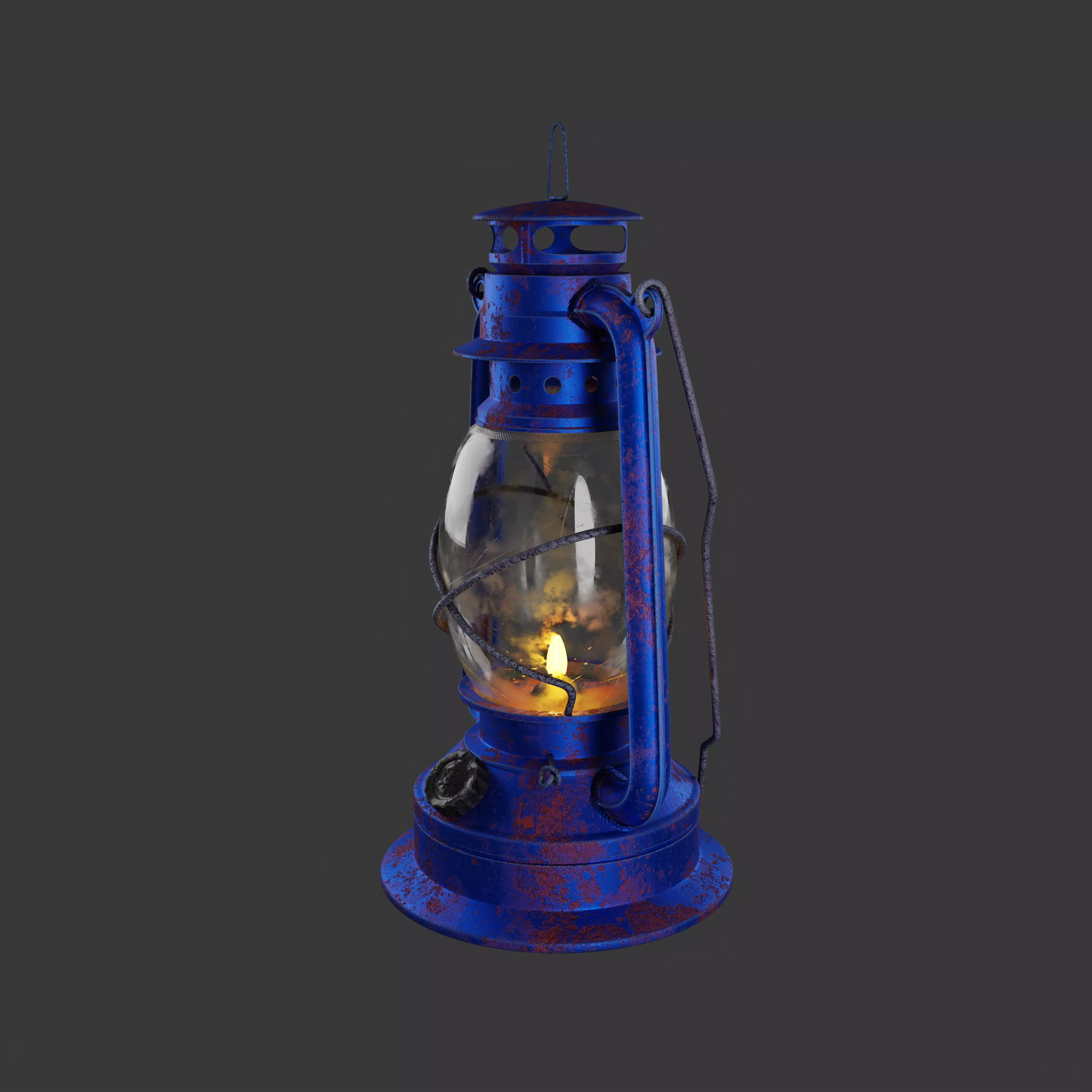 Village vintage Fire Lamp 3D model