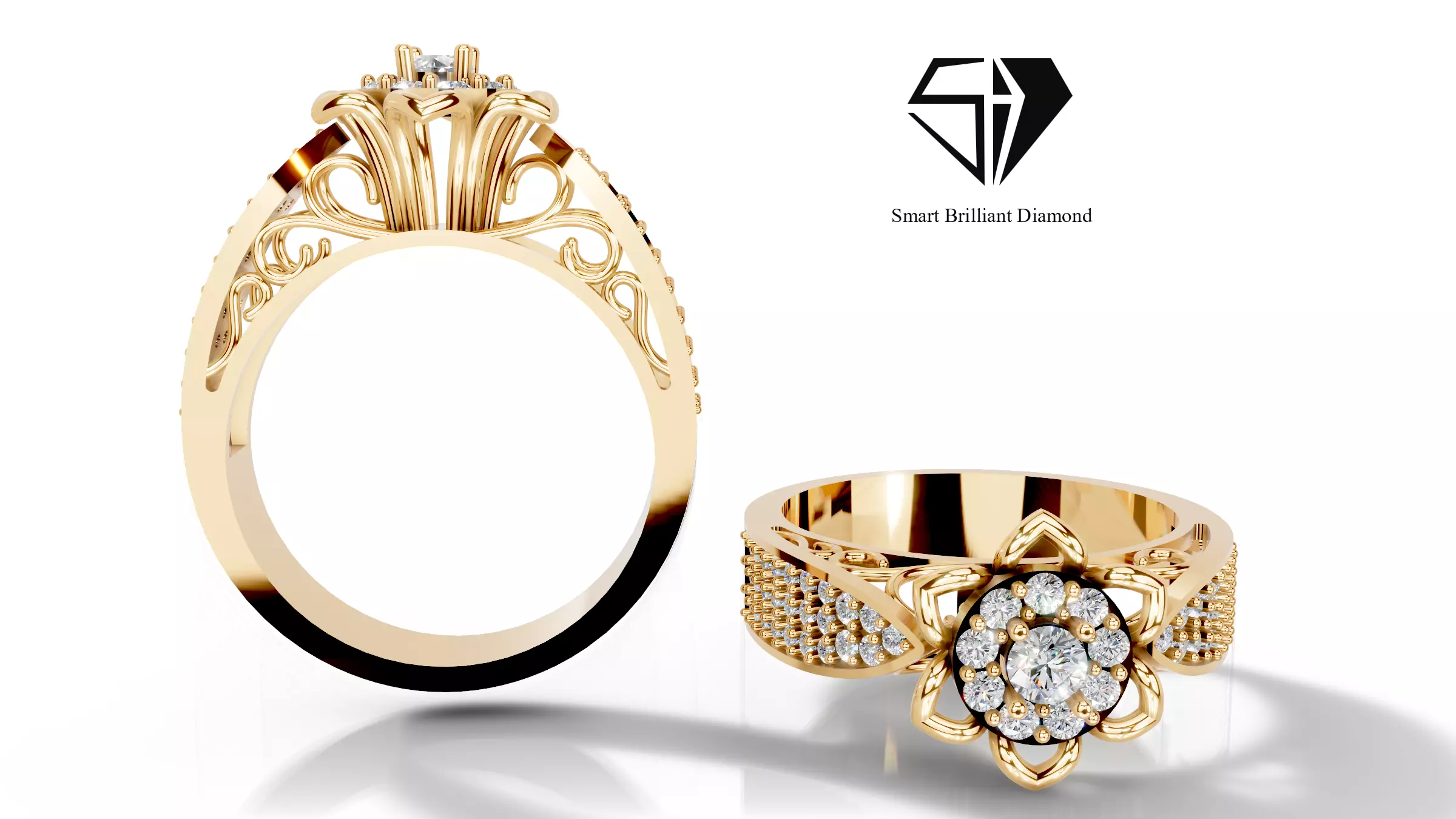 Royal Solitaire Engagement Ring sr0002 3D print model