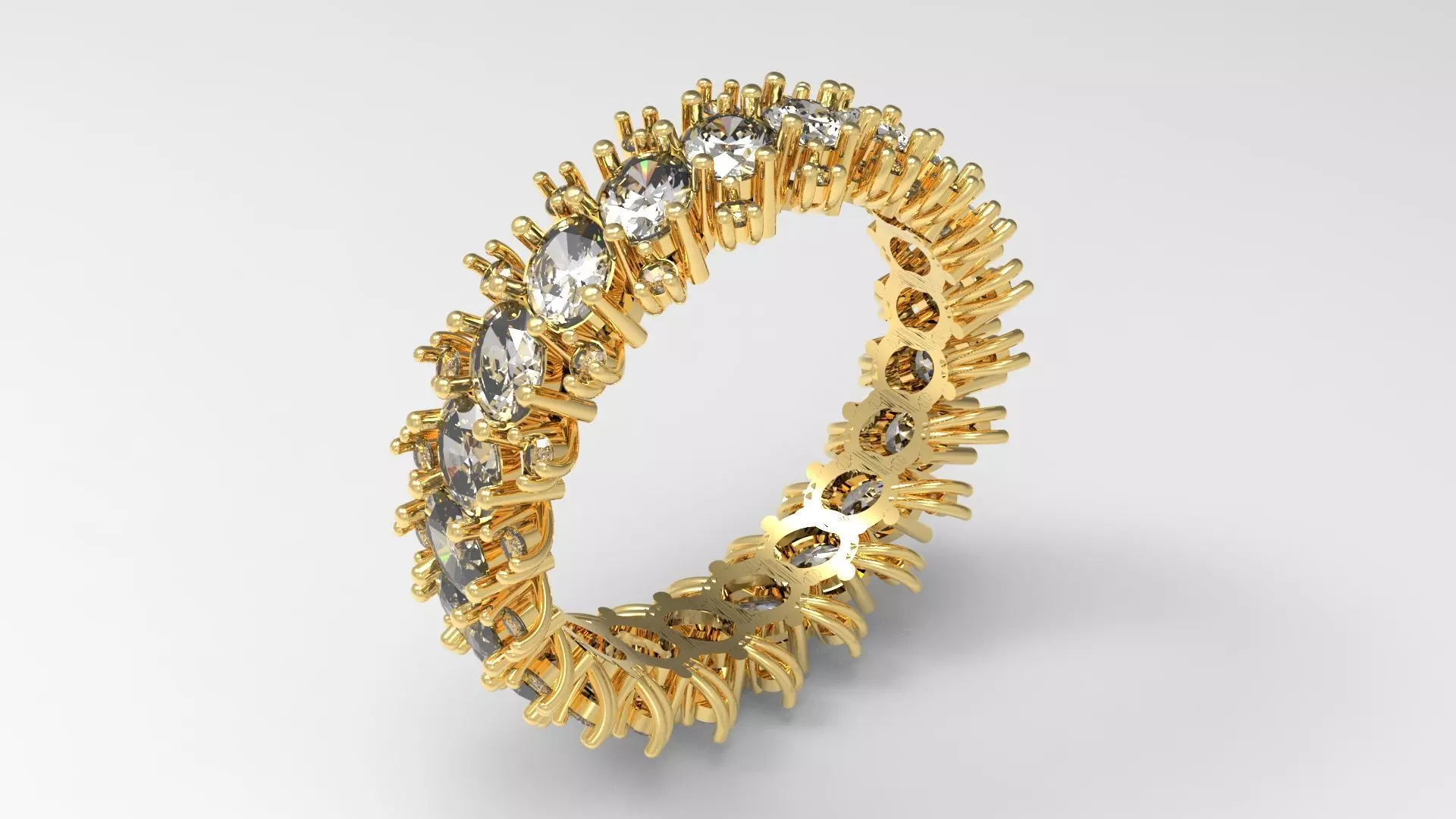 Eternity luxury woman jewelry printable ring rr0003 Free 3D print model