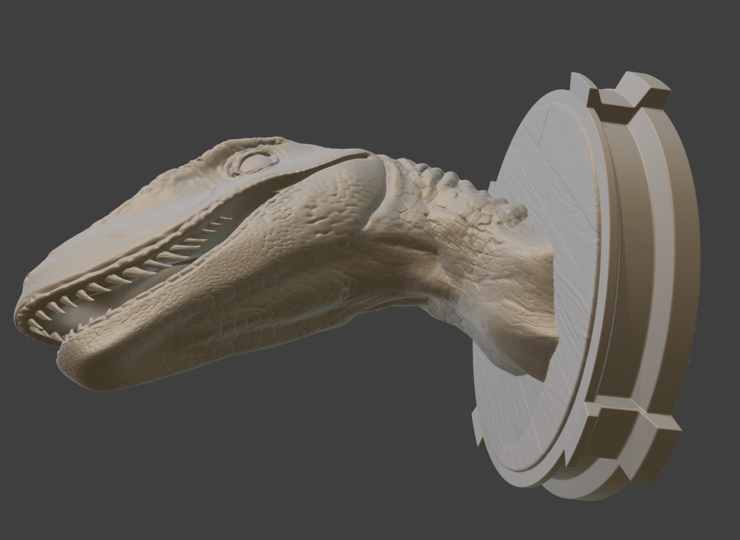 RAPTOR HEAD TROPHY FAN ART 3D print model_6