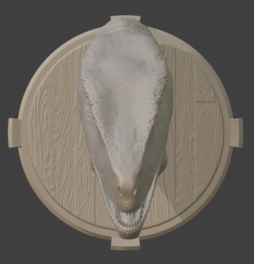 RAPTOR HEAD TROPHY FAN ART 3D print model_5