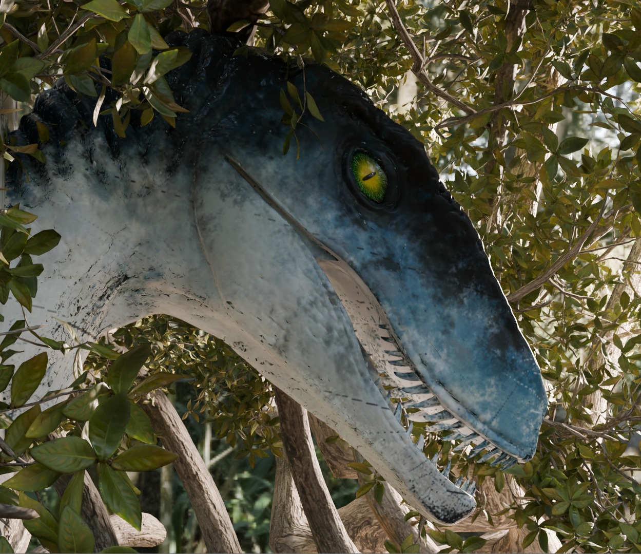 RAPTOR HEAD TROPHY FAN ART 3D print model_1