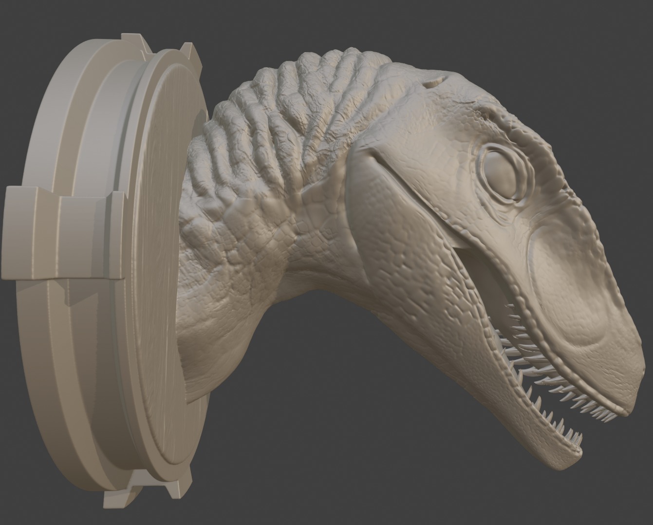 RAPTOR HEAD TROPHY FAN ART 3D print model_2