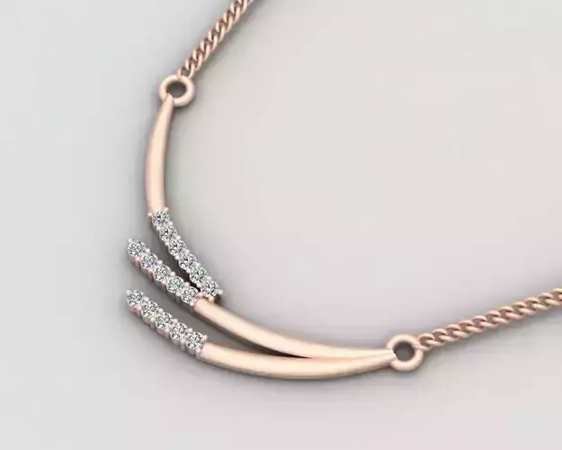 Simple and lovely necklace with round diamonds