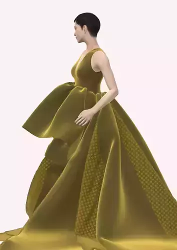 Regal Draped Dress in Style3D Atelier