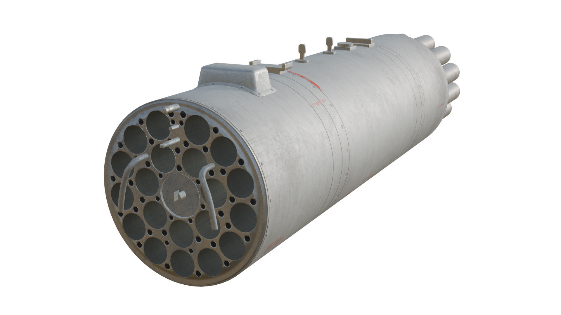 B8B20 Helicopter Unguided Rocket Pod Game Ready Model PBR  Low-poly 3D model_4