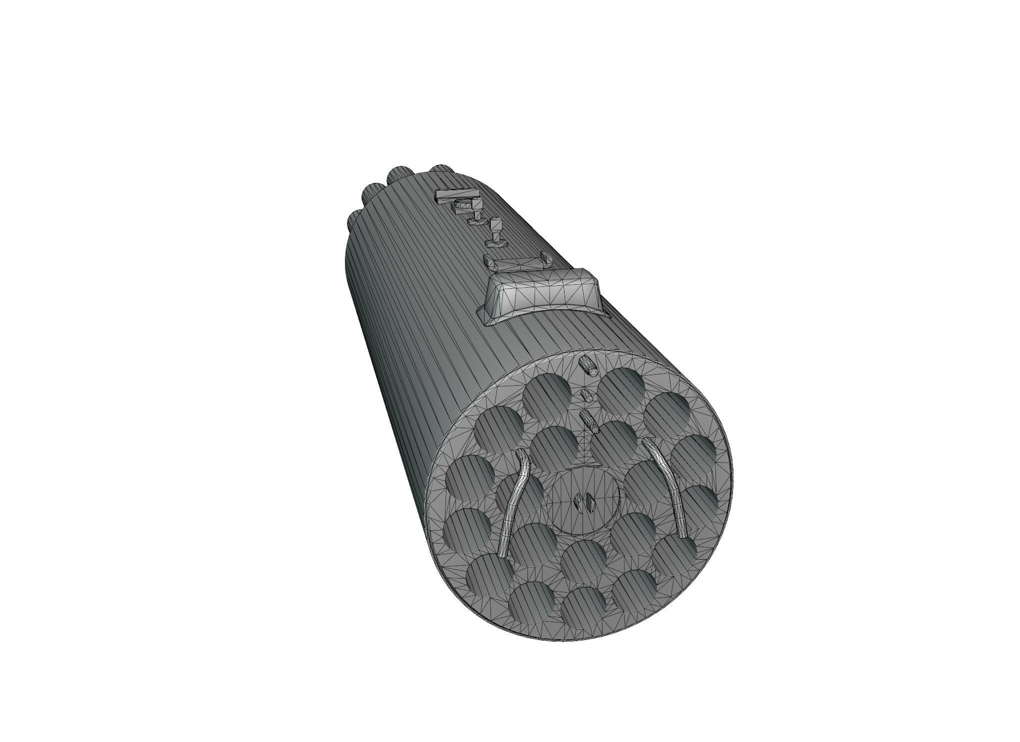 B8B20 Helicopter Unguided Rocket Pod Game Ready Model PBR  Low-poly 3D model_14