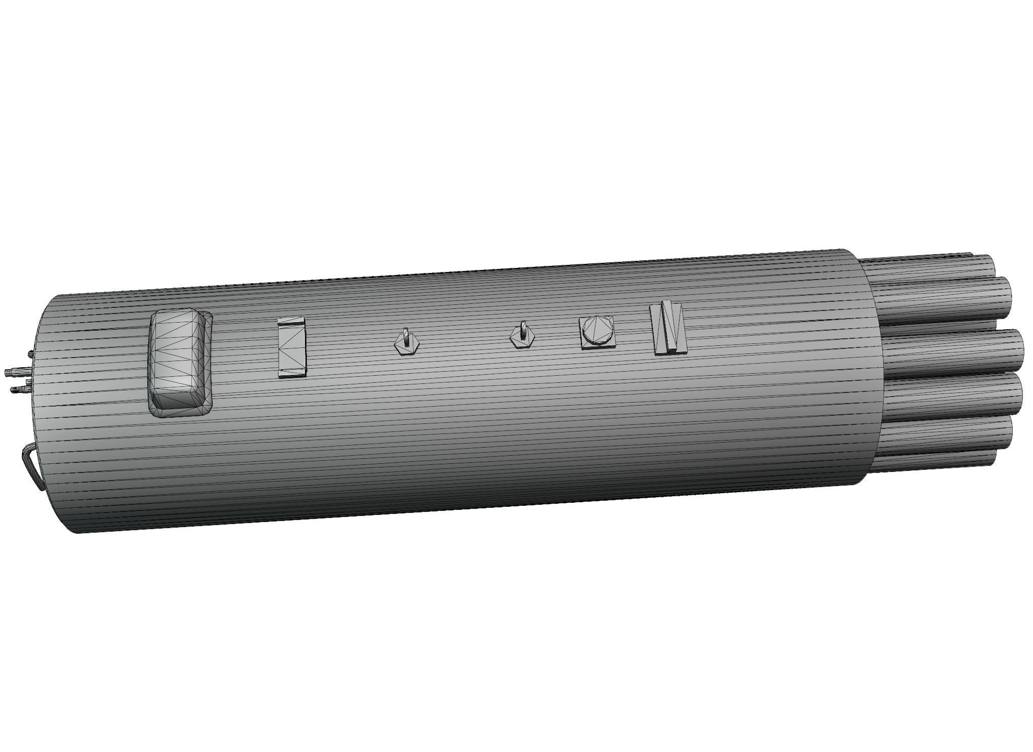 B8B20 Helicopter Unguided Rocket Pod Game Ready Model PBR  Low-poly 3D model_16