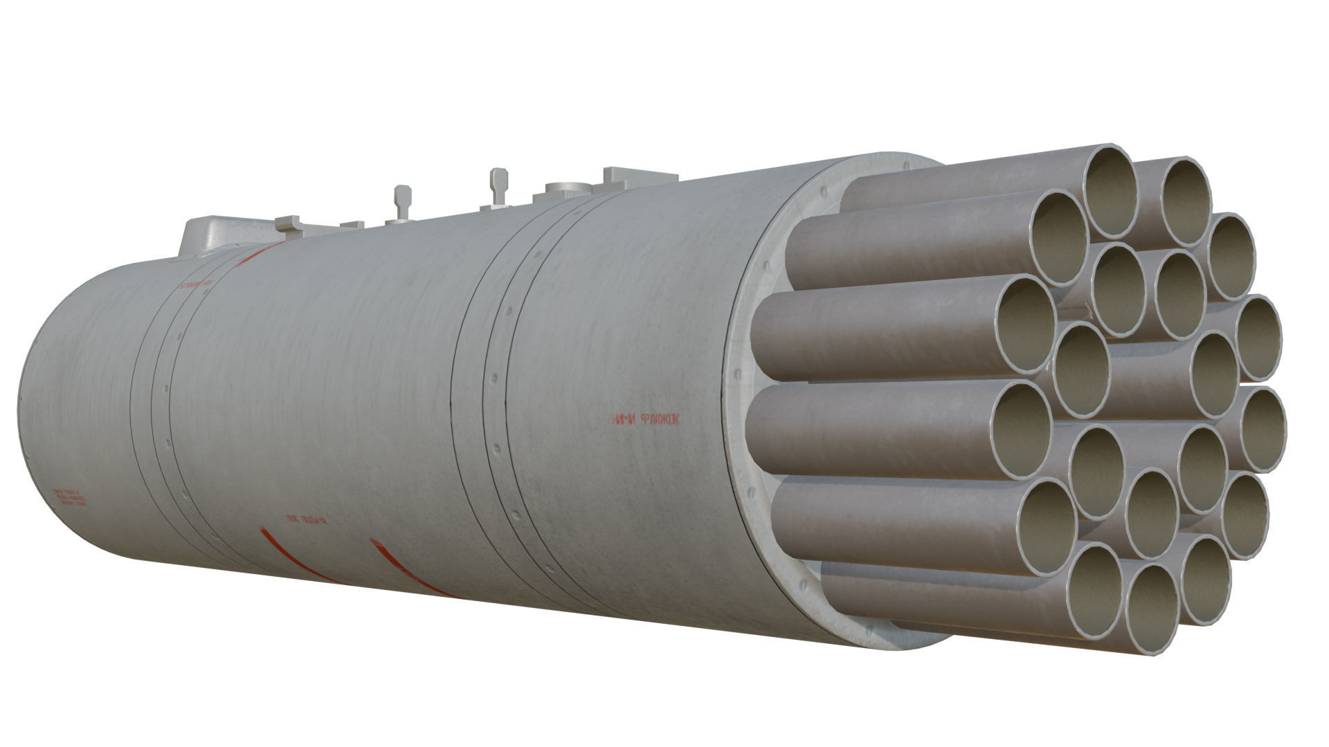 B8B20 Helicopter Unguided Rocket Pod Game Ready Model PBR  Low-poly 3D model_2