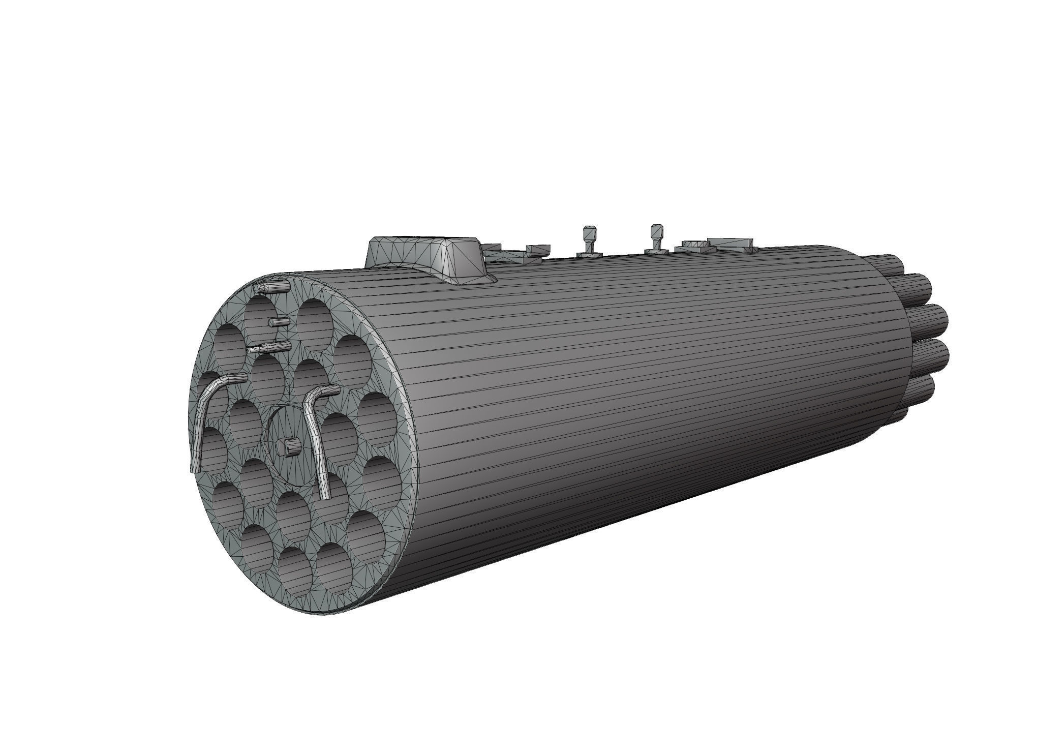 B8B20 Helicopter Unguided Rocket Pod Game Ready Model PBR  Low-poly 3D model_15