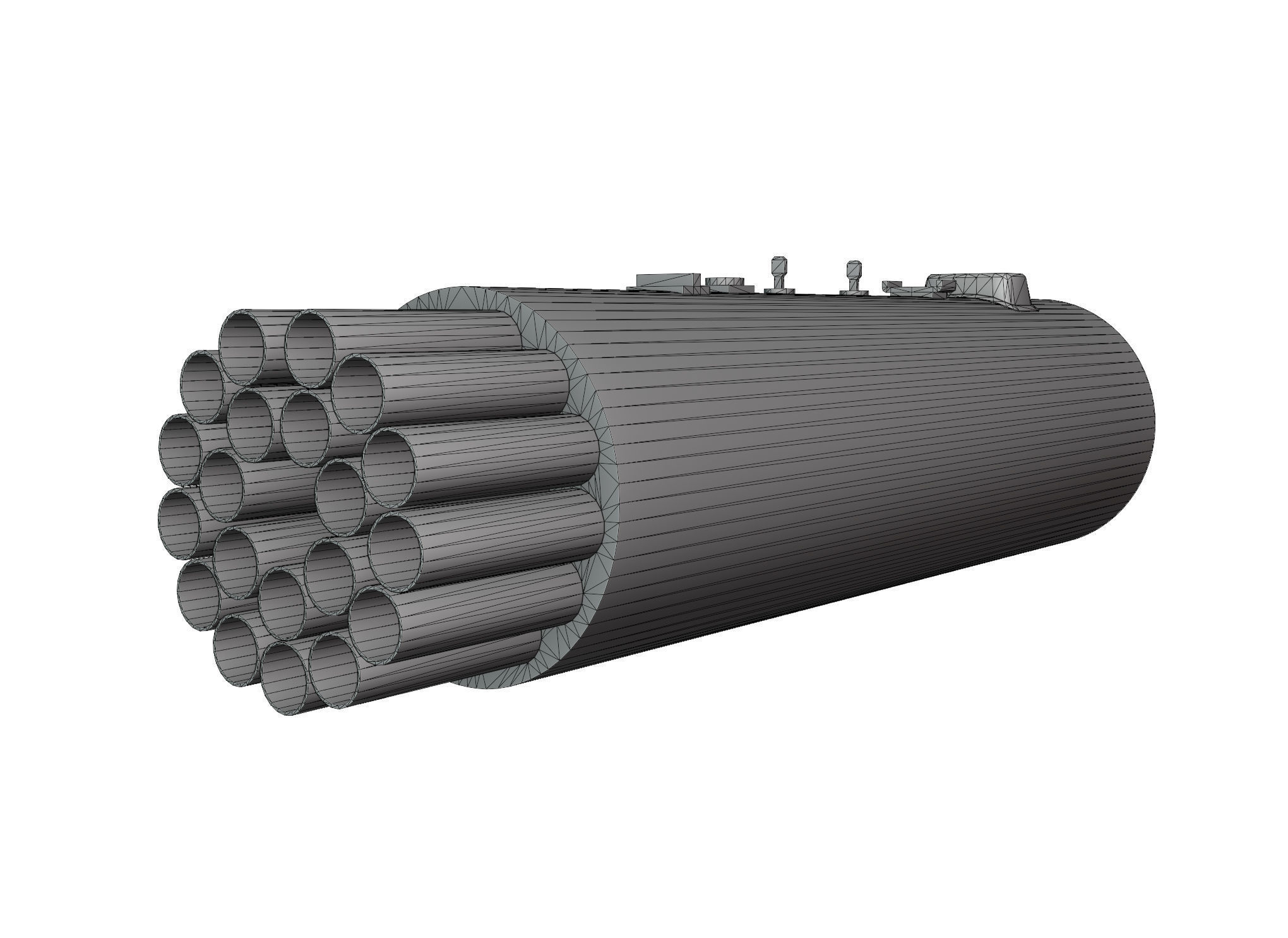 B8B20 Helicopter Unguided Rocket Pod Game Ready Model PBR  Low-poly 3D model_12